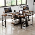 thumbnail image 4 of Gymax Bureau d'Ordinateur d'Angle en L Table d'Étude avec Étagères de Rangement Noir, 4 of 10