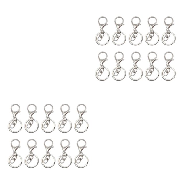 Ruiboury 10pack/lot Carabiners Lobster Claw For Keychain - Strong And Functional Accessories For Easy Key Bright silver 2Set