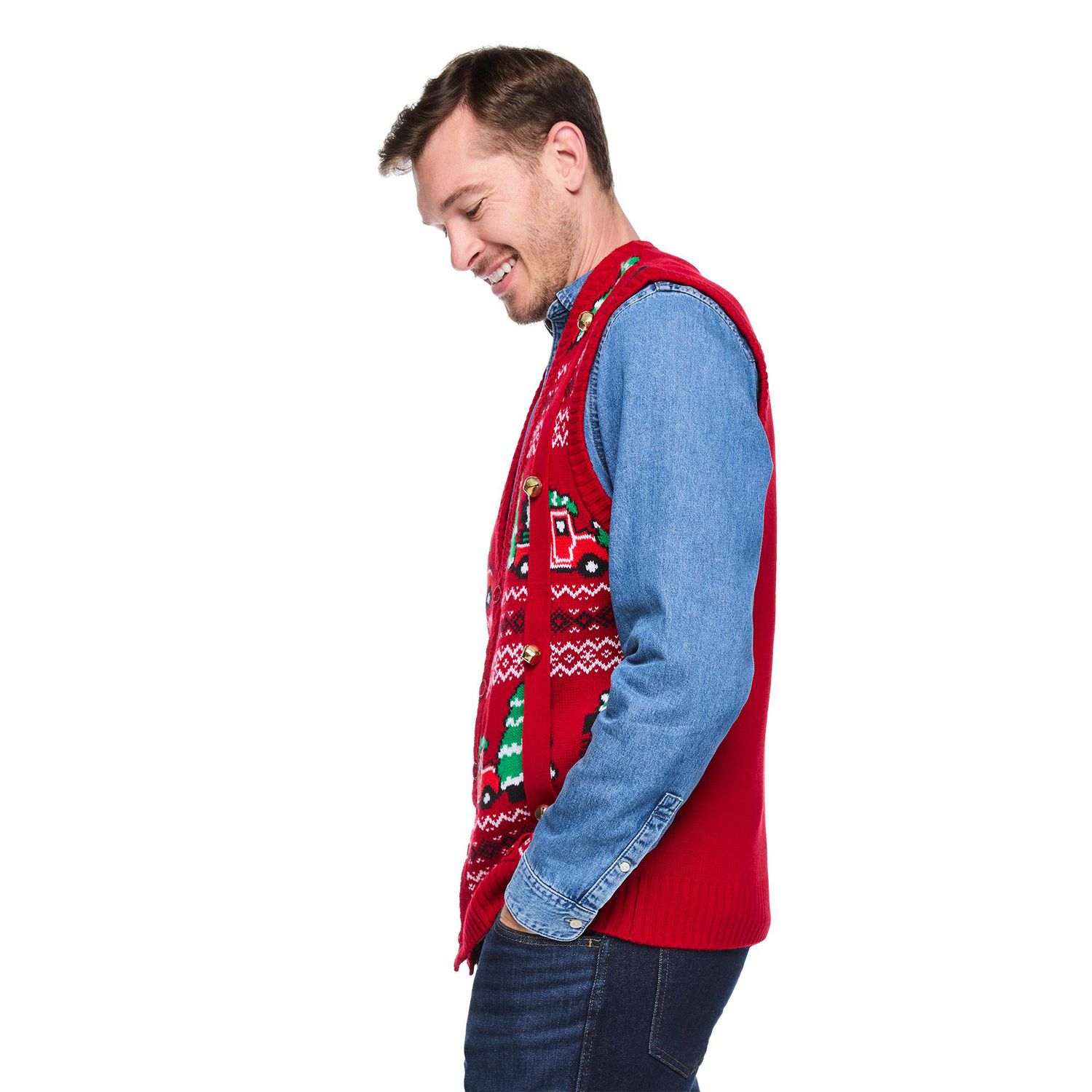 George Men's Holiday Sweater Vest