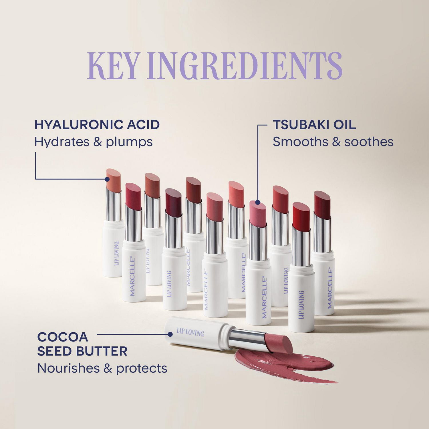 Marcelle Rouge à lèvres couleur & soin huile-en-stick Lip Loving, Or Parfait