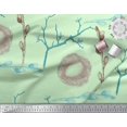 thumbnail image 2 of Soimoi Green polyester Crepe Fabric Nest,Egg & Floral Print Sewing Fabric BTY 52 Inch Wide, 2 of 3