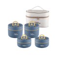 thumbnail image 1 of 4 Pieces Insulated Lunch Box Set Bento Box 420ml 620ml for Adult Kids Portable Round Food Lunch Container Snack Box for Blue, 1 of 8
