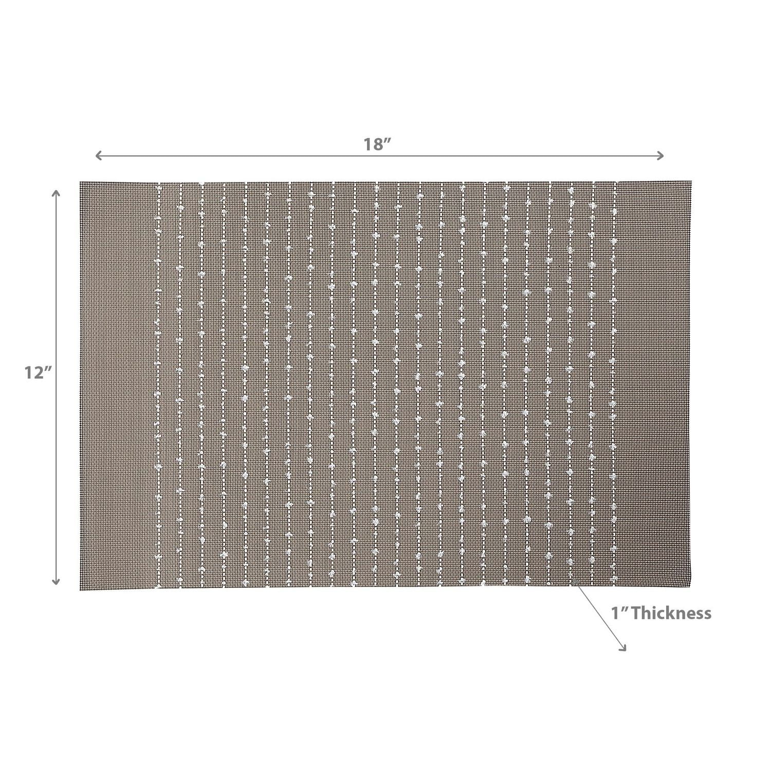 Coton En Vinyle Placemat Pinstripe Taupe - Ensemble De 12