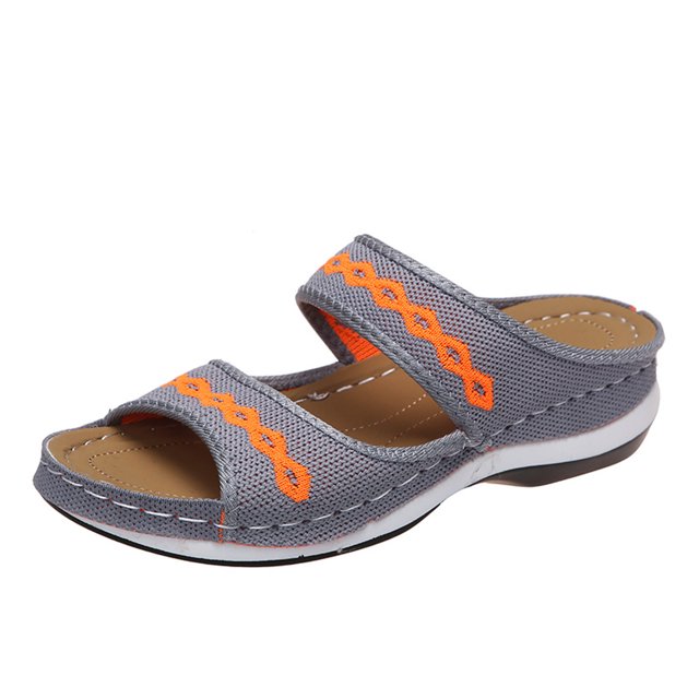 CEHVOM Chaussures pour Femmes Tricot Crochet Fleur Confortable Talon Compensé Sandales