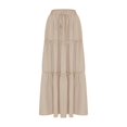 thumbnail image 4 of JUNWELL Womens Boho Maxi Skirts Elastic Waist Ruffle Tiered Pleated A-Line Flowy Beach Vacation Summer Skirts with Pockets, 4 of 7