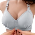 thumbnail image 1 of Pisexur Women Bra Full Coverage Bra Comfort Wide Adjustable Straps Cotton Bralettes for Women Non-Padded and Wirefree Plus Size Minimizer Bra Smooth Lift Front Closure Everyday Bra, 1 of 3