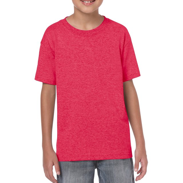 Softstyle Youth T-Shirt, S, Heather Red