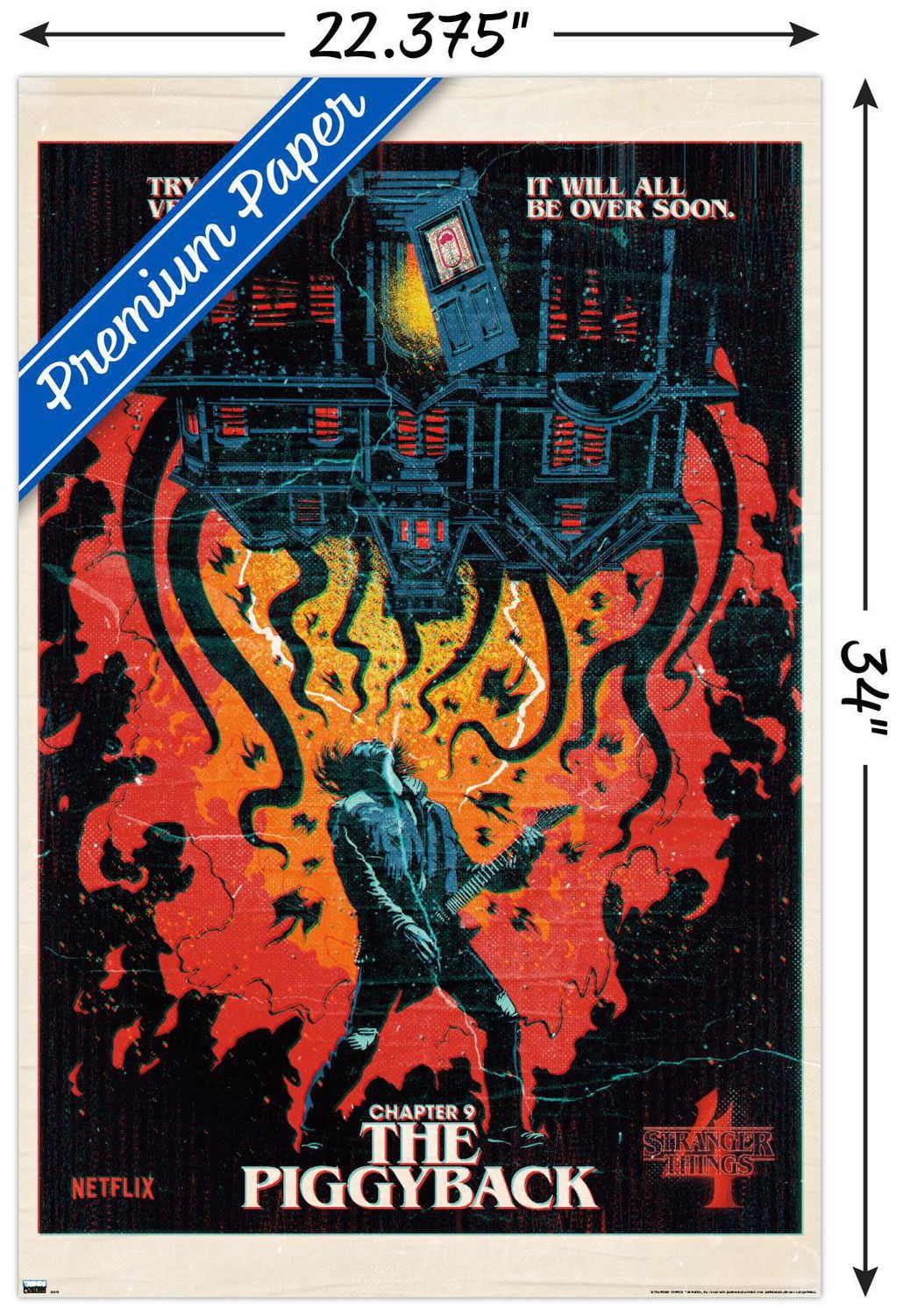 Netflix Stranger Things: Season 4 - The Piggyback Wall Poster with Magnetic Frame