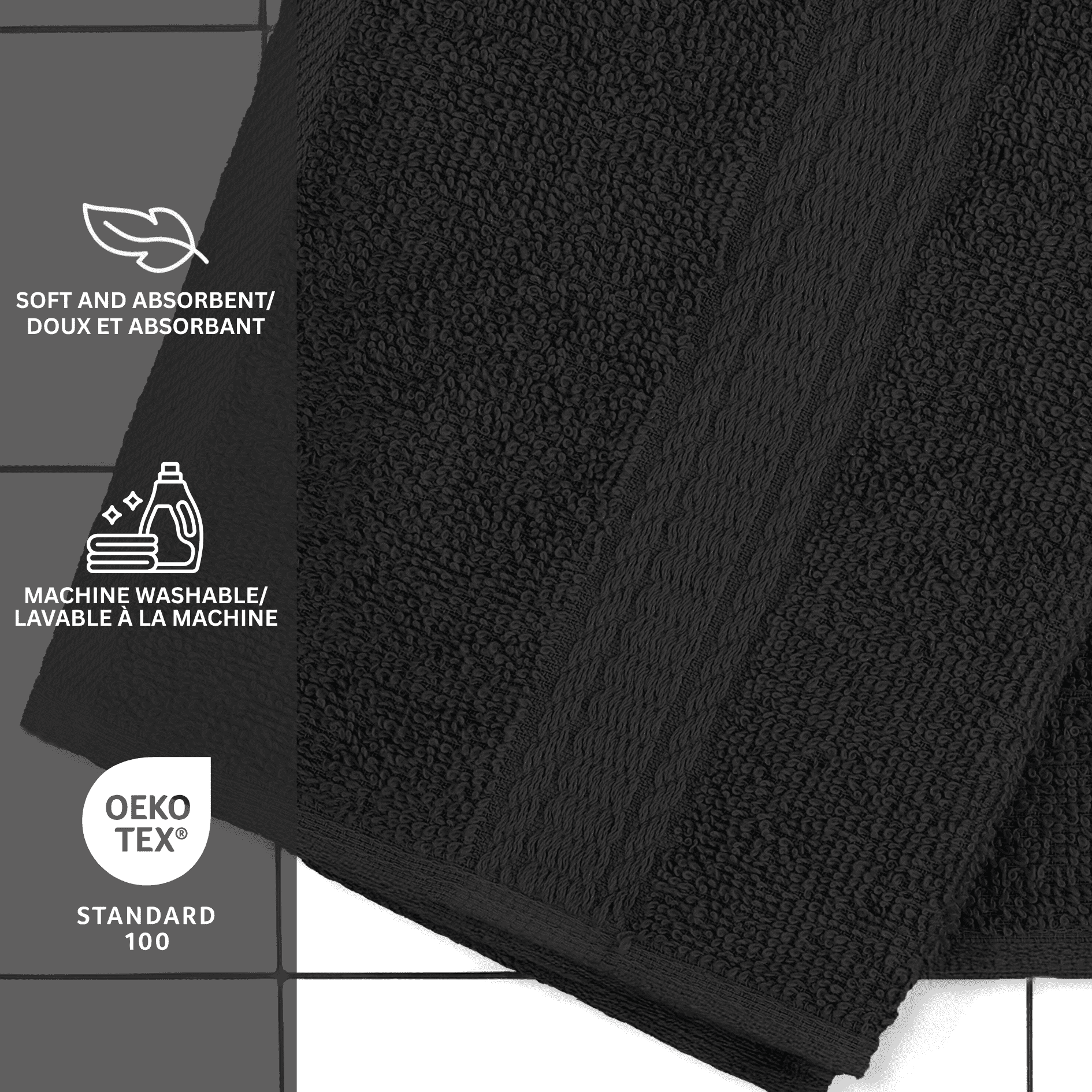 Mainstays Basics Solid Hand Towel, Soft & Durable, 100% Cotton