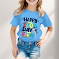 thumbnail image 2 of FhsagQ le 7 Juillet Garçon et Fille Mode Décontractée Imprimé Col Rond Ample Manche Courte T-Shirt Haut Tout-Petit Filles Printemps le 7 Juillet T-Shirts 5T-6T Pâques Bleu 11-12 Ans, 2 of 4
