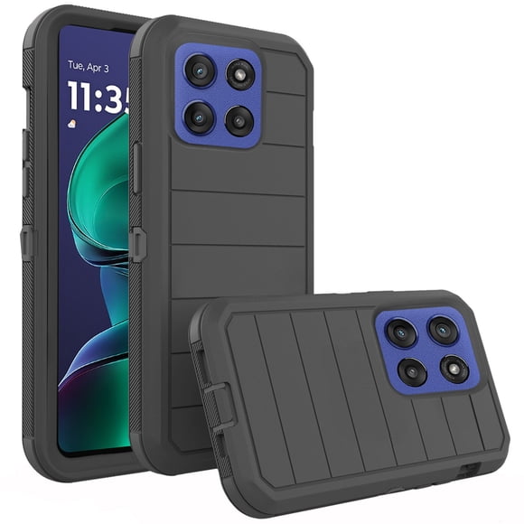 Asuwish Compatible with Motorola Moto G Stylus 5G 2025 Phone Case Hybrid Rugged Shockproof Hard Protective Drop Proof Full Body Heavy Duty Mobile Cell Cover for G5 Women Men Black