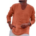 thumbnail image 1 of Yuyuzo Long Sleeve Shirts for Men Spring Fall Loose Casual V Neck Lightweight Solid Color Tee Tops, 1 of 6