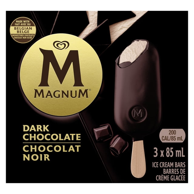 Magnum Dark Chocolate Ice Cream Bars, 3 x 85 mL