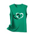 thumbnail image 5 of Timegard Camisoles pour Femmes Col Rond Imprimé Cœur Sans Manches Confortables Décontractées Amples Chemises Hauts Blouse, 5 of 5