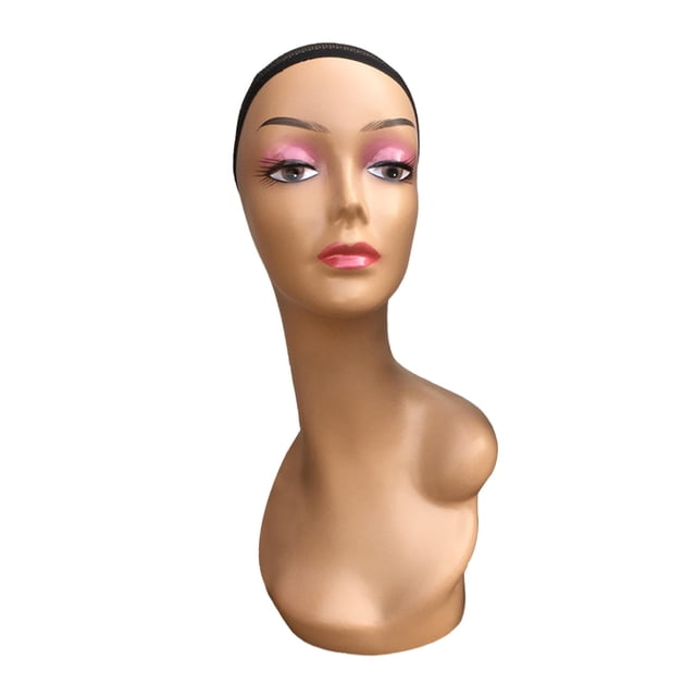 Mannequin pour Femme Chauve Tête/ Présentoir/ Long Cou Multifonction Durable Style E