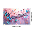 thumbnail image 3 of Colorful Butterfly Themed Happy Birthday Backdrop Banner Party Decorations Photography Props Birthday Party Supplies Decor Background, 3 of 4