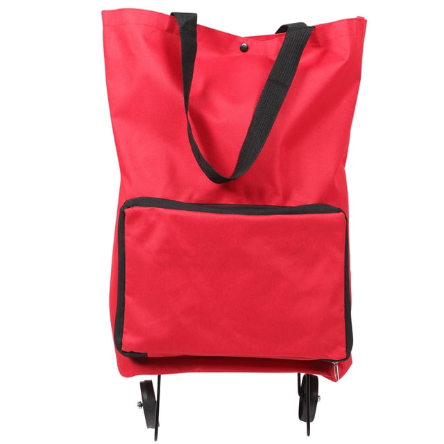 Shisuyan Sac de Magasinage Roulant avec Roue Rouge Lot de 1 48x28 cm