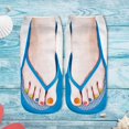thumbnail image 1 of Two Pairs 3D Pattern Manicure Print Socks Flip Flop Funny Hidden Running Socks Women Personalized, 1 of 4