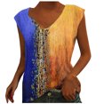 thumbnail image 1 of Birdeem Womens Summer Casual Design V-Neck Button Print Undershirt, 1 of 6