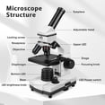 thumbnail image 4 of Microscope for Adults Professional:Compound Microscope for Kids 8-12,100X-2000X Kids Microscope Kit with Prepared Microscope Slides and Covers,Plant Stereo Microscopes for Kids, 4 of 7