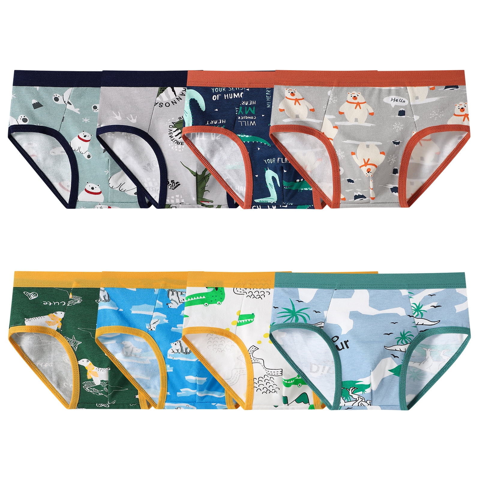 Hbhpov Toddler Boys Underwear, Cotton Briefs, 8 Pack, Size 3-10 T