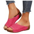 thumbnail image 1 of Womens Wedge Orthopedic Sandals 2025 Comfortable Leather Arch Support Orthotic Platform Walking Dress Slip on, 1 of 7