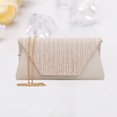 thumbnail image 4 of Silks and Satin Rhinestone Handbag Classic Evening Clutch Magnetic Snap Purse for Wedding Dinner (Apricot), 4 of 8