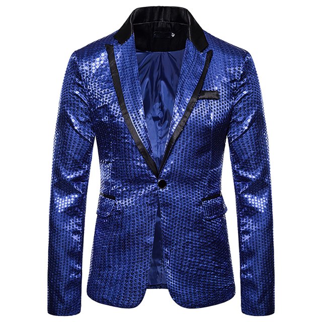 Birdeem Veste de Complet Décontractée pour Homme, Automne et Hiver, Mode, Personnalité, Paillettes
