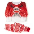 thumbnail image 2 of Christmas Family Pajamas Set Matching Sleepwear Deer Snowflake Print Pullover + Pants Set, 2 of 8