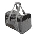 thumbnail image 2 of Pet Carrier, Dog Carrier Travel Bag High Elasticity PVC Collapsible Multi Grid Design Bite  Reflective Webbing  For Outdoor For Cat Wine Red,Grey, 2 of 8