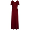 thumbnail image 3 of UPPADA Womens 2025 Robes de Soirée Formelles Robe Maxi Cocktail Fête Col en V Sans Manches Invitée de Mariage Longue Robe Élégante Plissée Robes Amples Bordeaux,TG, 3 of 4