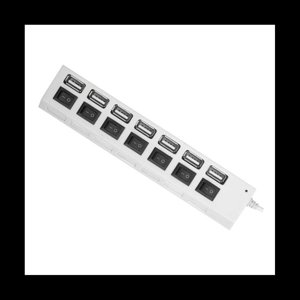 USB Hub 2.0 USB Adaptateur Multi Hub de Splitter USB Adaptateur d'alimentation de plusieurs ports avec interrupteur PC Ordinateur portable, blanc,1 x USB Splitter, blanc