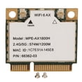 thumbnail image 2 of Mini Adaptateur WiFi PCIE, Stabilité du Signal AX1800H WiFi 6 Cartes PCB 2.4GHz 5GHz 5.2 pour Ordinateur Portable pour Linux, 2 of 7