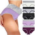 thumbnail image 1 of Bigersell Culottes en Coton Multipacks Lot de 5 Culottes en Coton Patchwork sous-Vêtements Sans Coutures Multipack Grande Taille Culottes Sans Lignes Culottes Invisibles pour Femmes Couvrance Totale P-Multicolore TG, 1 of 9