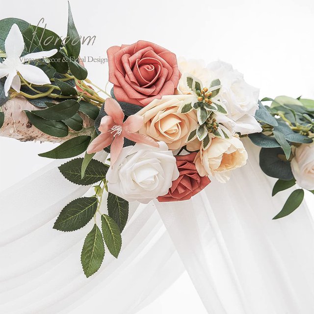 mmirethe Cantonnière de Mariage Déguisement Arche de Mariage avec Sophistication Grand Application Argent Rose 1 Ensemble