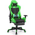 thumbnail image 1 of Costway Chaise de Jeu de Massage Inclinable de Course pour Bureau, Chaise d'Ordinateur avec Repose-Pieds, Vert, 1 of 10