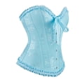 thumbnail image 4 of Haut Corset à Volants pour Femmes, Gaine Florale, Bustier à Armatures, Shapewear, Overbust, Fête, Corsets Rehausseur pour Robe, Bleu Ciel, G, 4 of 6
