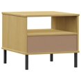 thumbnail image 5 of vidaXL Table de Chevet avec Pieds en Métal Bois Massif Pin Brun OSLO, 5 of 5