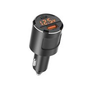 Car Charger QC 3.0 Fast Charging Adapter 65W 5V 4.2A Car Charger with USB-A USB-C Dual Ports  Black