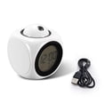 thumbnail image 2 of Wweixi Alarm Clock Electronic Desktop Digital Bell Clocks Projector Temperature Display Meter Travel Living Room ℉/℃ White, 2 of 8