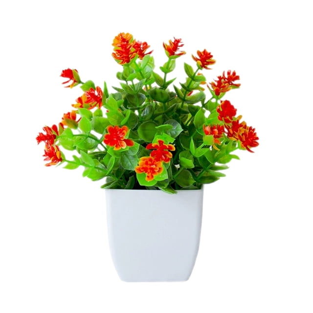 Realistic Desktop Greenery for Home Decoration with Potted Mimicking Leaves for Indoor Use