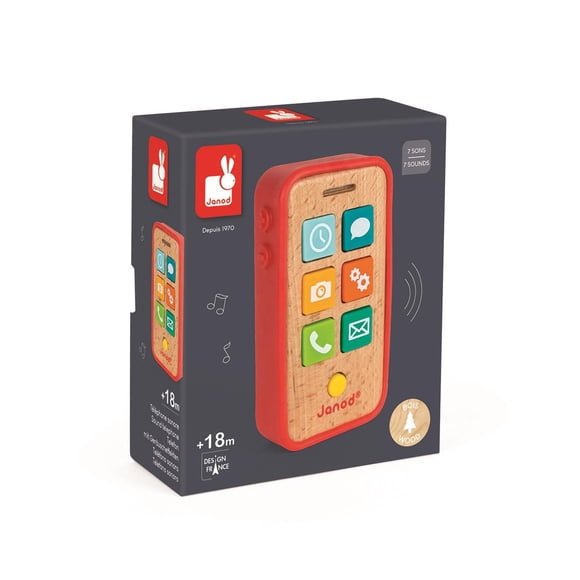 Janod • Sound Telephone • Music Toy for Toddlers and Kids • From 18 Months to 3 Years • J05334