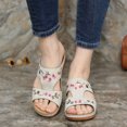 thumbnail image 4 of Embroidery Orthopedic Comfy Flip Flop Sandals Open Toe Summer Outdoor Slippers Wedges Slippers for, 4 of 7