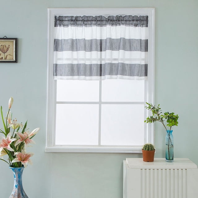 Agiferg Valance Curtains Extra Wide and Short Window Treatment Kitchen Living Bathroom