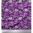 thumbnail image 1 of Soimoi Polyester Crepe Fabric Leaves & Floral Block Print Fabric by The Yard 52 Inch Wide, 1 of 3