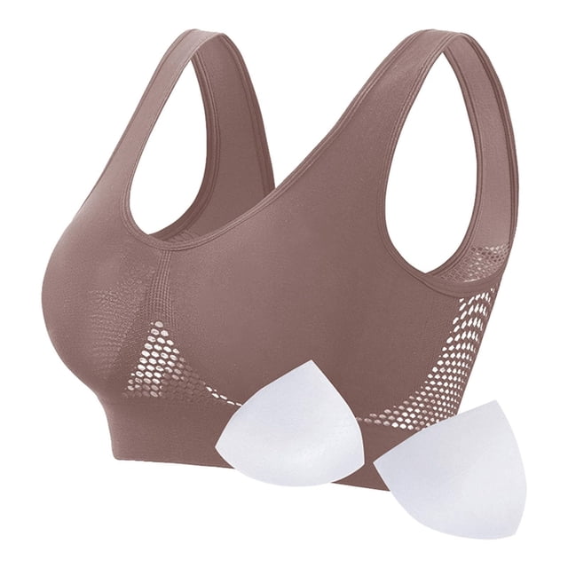 Timegard 3pc Sports Bras for Women Plus Size High Support Wireless Breathable Mesh Workout Running Bras