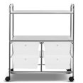 thumbnail image 5 of Patiojoy 4-Drawer Rolling Storage Cart Metal Rack Organizer Shelf with Wheels Clear, 5 of 5