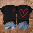 thumbnail image 2 of fatyb Heart T-Shirts pour Femmes Manches Courtes Col Rond T-Shirt Graphique Été Décontracté Imprimé, 2 of 3