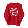 thumbnail image 1 of Penkiiy Chandail en Molleton de la Saint-Valentin pour Femmes Imprimé Cœur d'Amour Pull Décontracté à Manches Longues Blouse de la Saint-Valentin TP Rouge, 1 of 7