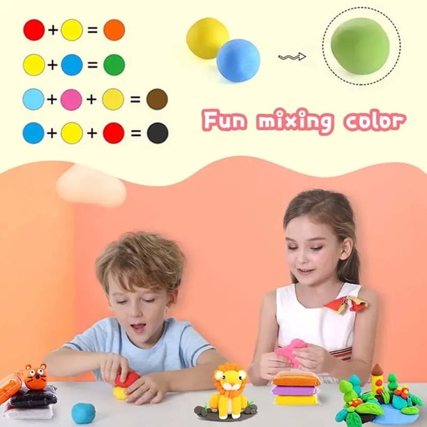Argile Autodurcissante 48 Couleurs – Pâte à Modeler Légère Et Non Toxique Avec Accessoires – Kits Créatifs Enfants – Cadeau Anniversaire, École